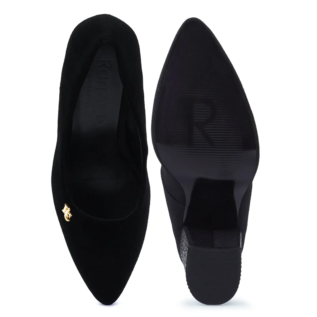 Diamante Block Heeled Pumps