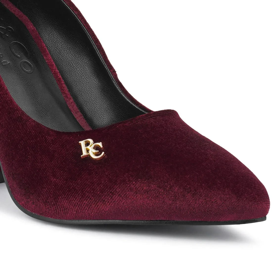 Diamante Block Heeled Pumps