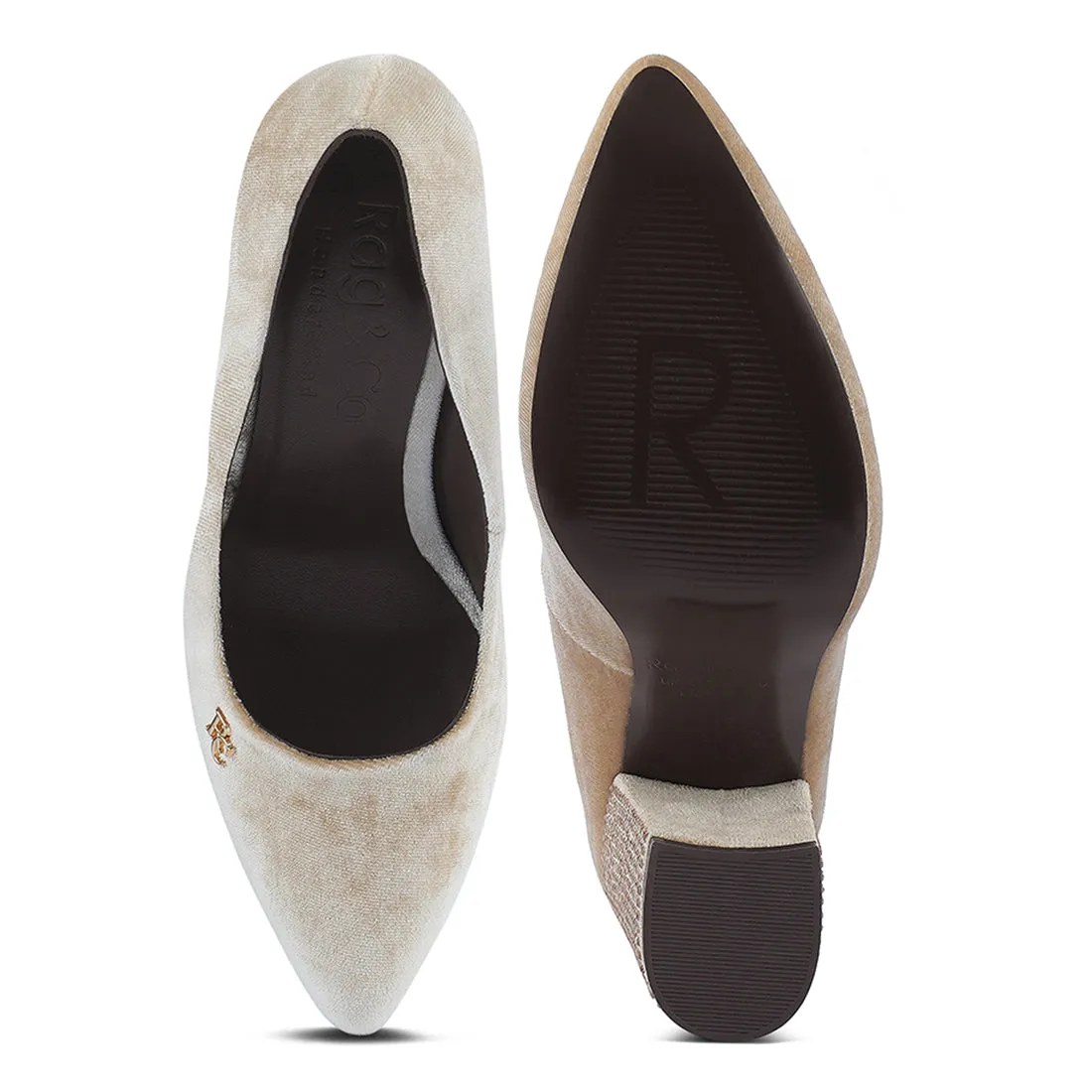 Diamante Block Heeled Pumps
