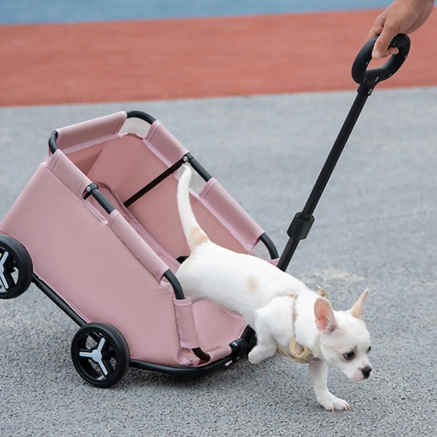 Dog Stroller 4 Wheels Folding Dog Cart Pet Stroller for Travelling Shopping Walking Playing for Small Dogs Cats (Black)