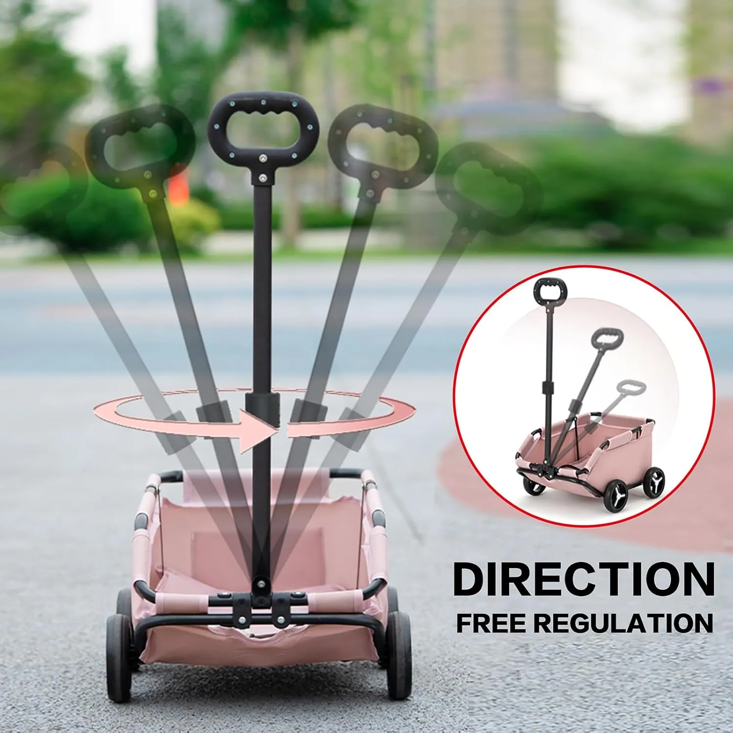 Dog Stroller 4 Wheels Folding Dog Cart Pet Stroller for Travelling Shopping Walking Playing for Small Dogs Cats (Black)