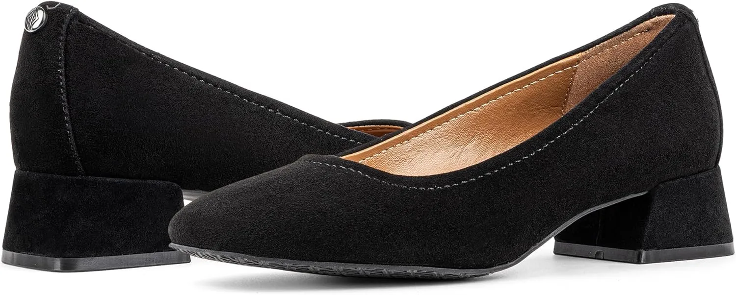 Donald Pliner Women’s RYA Pump Heel – 1.3” Block Heel Shoes for Comfort, Slip On Women’s Heels with Rubber Sole