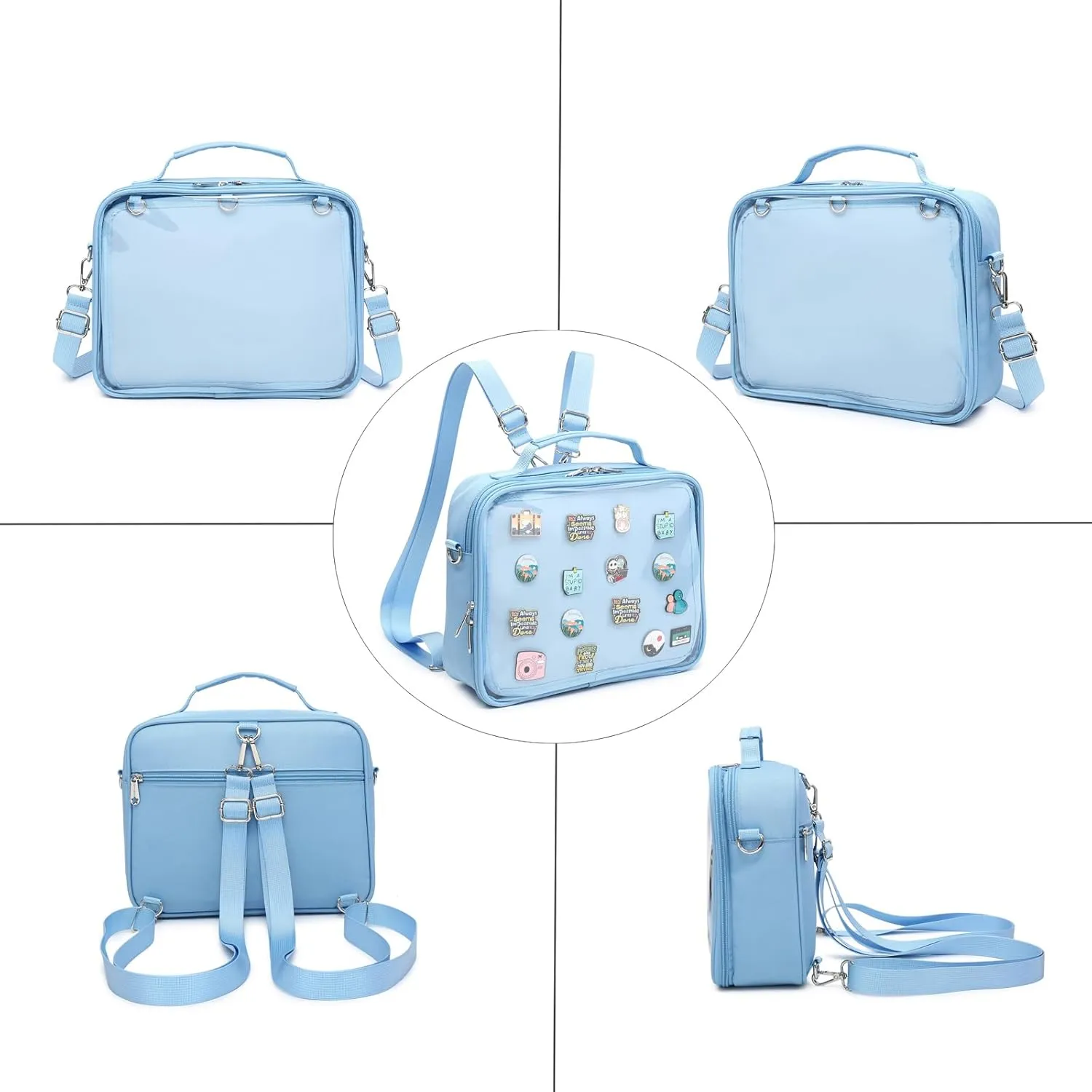 Dopamine Color Ita Bag Backpack Satchel Oxford Crossbody Messenger Shoulder Bag
