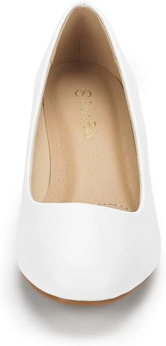 DREAM PAIRS Women's Debbie Mid Wedge Heel Pump Shoes