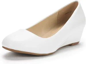 DREAM PAIRS Women's Debbie Mid Wedge Heel Pump Shoes