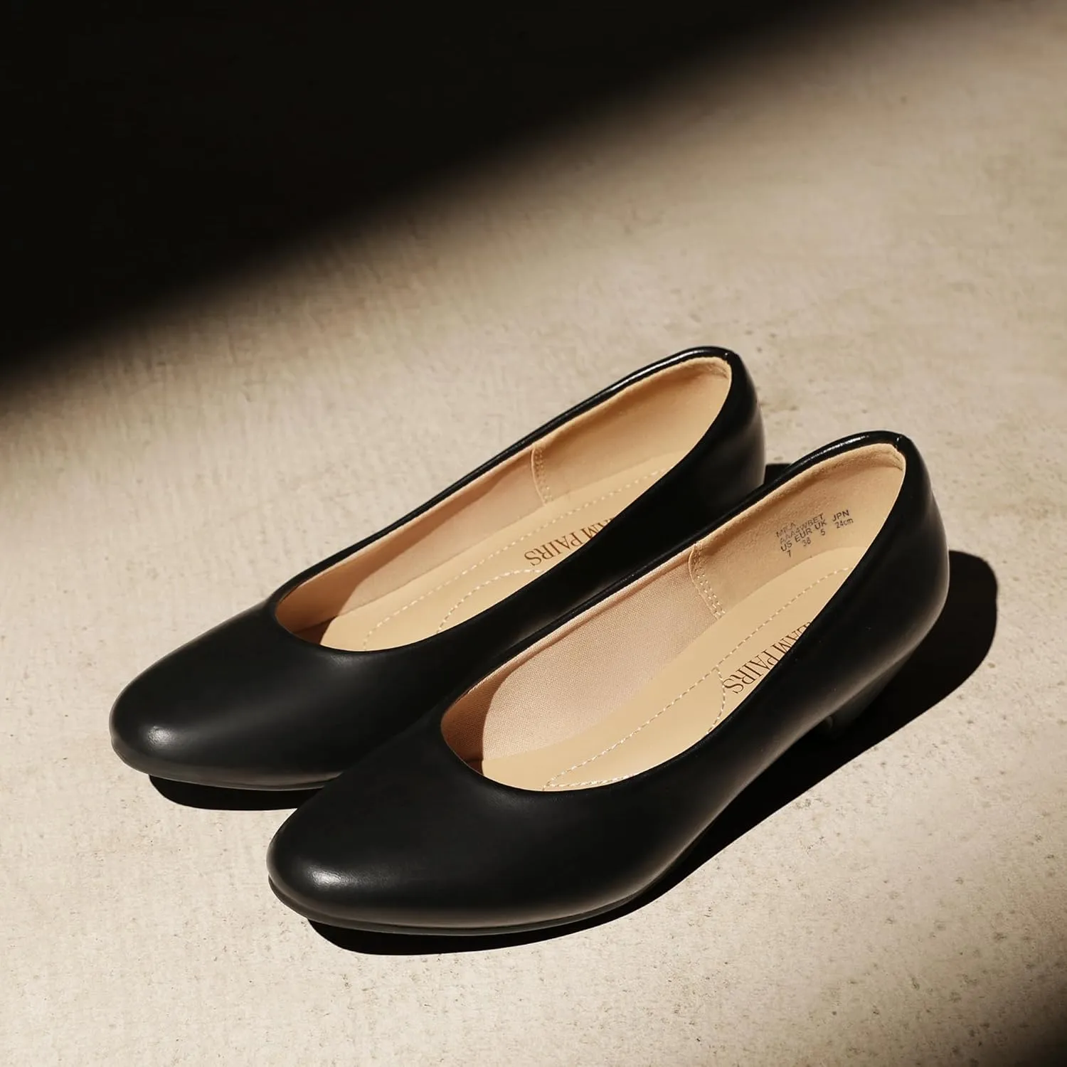 DREAM PAIRS Women's Mila Low Chunky Heel Pump Shoes