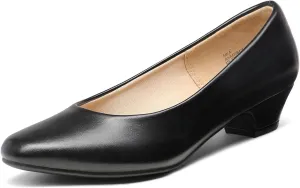 DREAM PAIRS Women's Mila Low Chunky Heel Pump Shoes