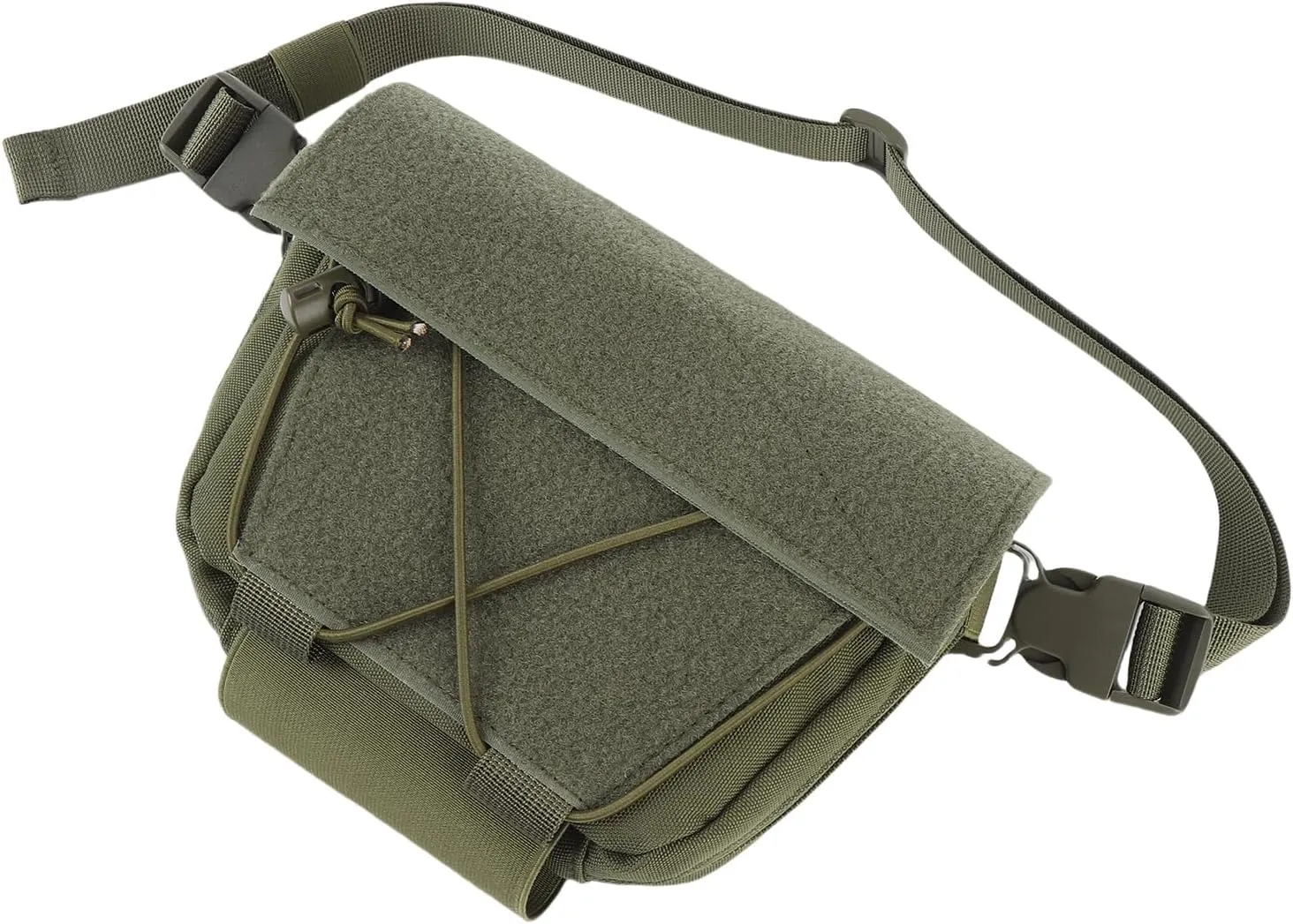 Drop Pouch Oxford Cloth, Sub Abdominal Carrying Kit Bag Utility Tool Pouch Fanny Pack with Multi Layer Design for Chest Rig Vest (OD Green)