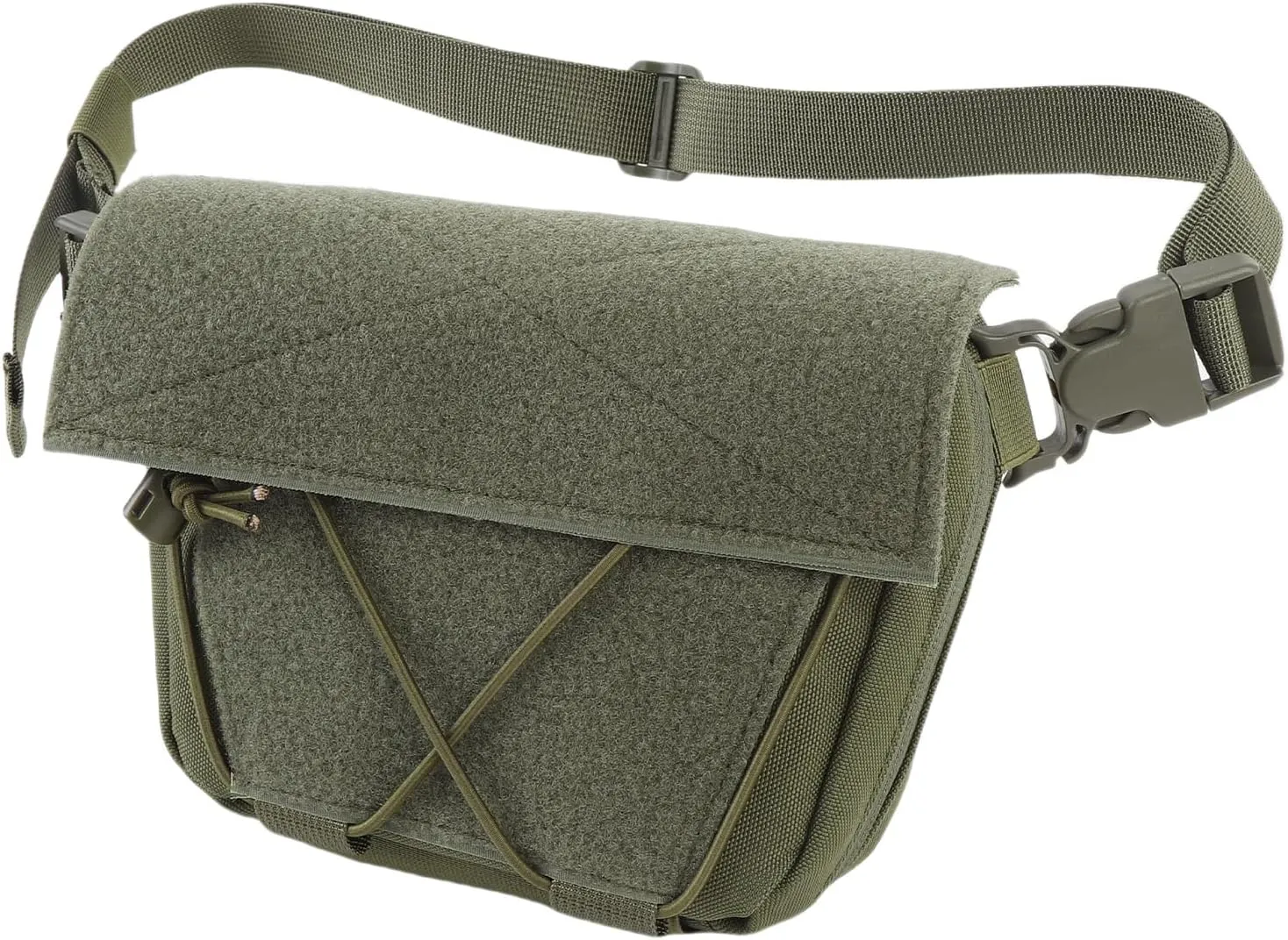 Drop Pouch Oxford Cloth, Sub Abdominal Carrying Kit Bag Utility Tool Pouch Fanny Pack with Multi Layer Design for Chest Rig Vest (OD Green)