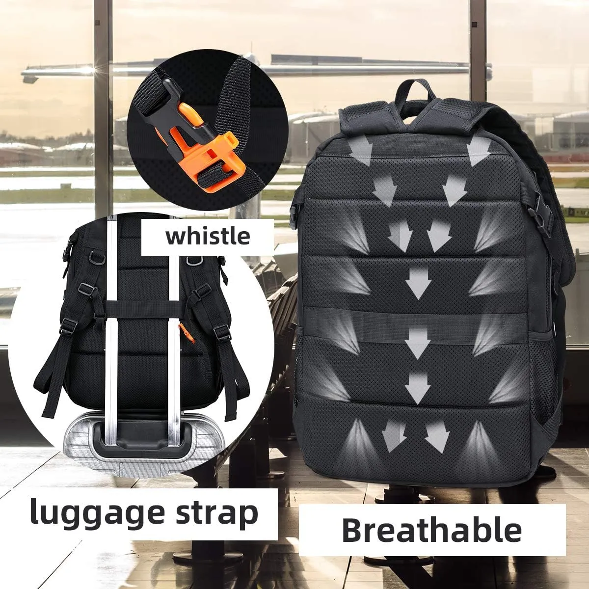 Durable Waterproof Travel Laptop Backpack 17.3 inch,Large College Backpack Bookbag for Men & Women Business Backpack with USB Charging Port and Headset Port Black
