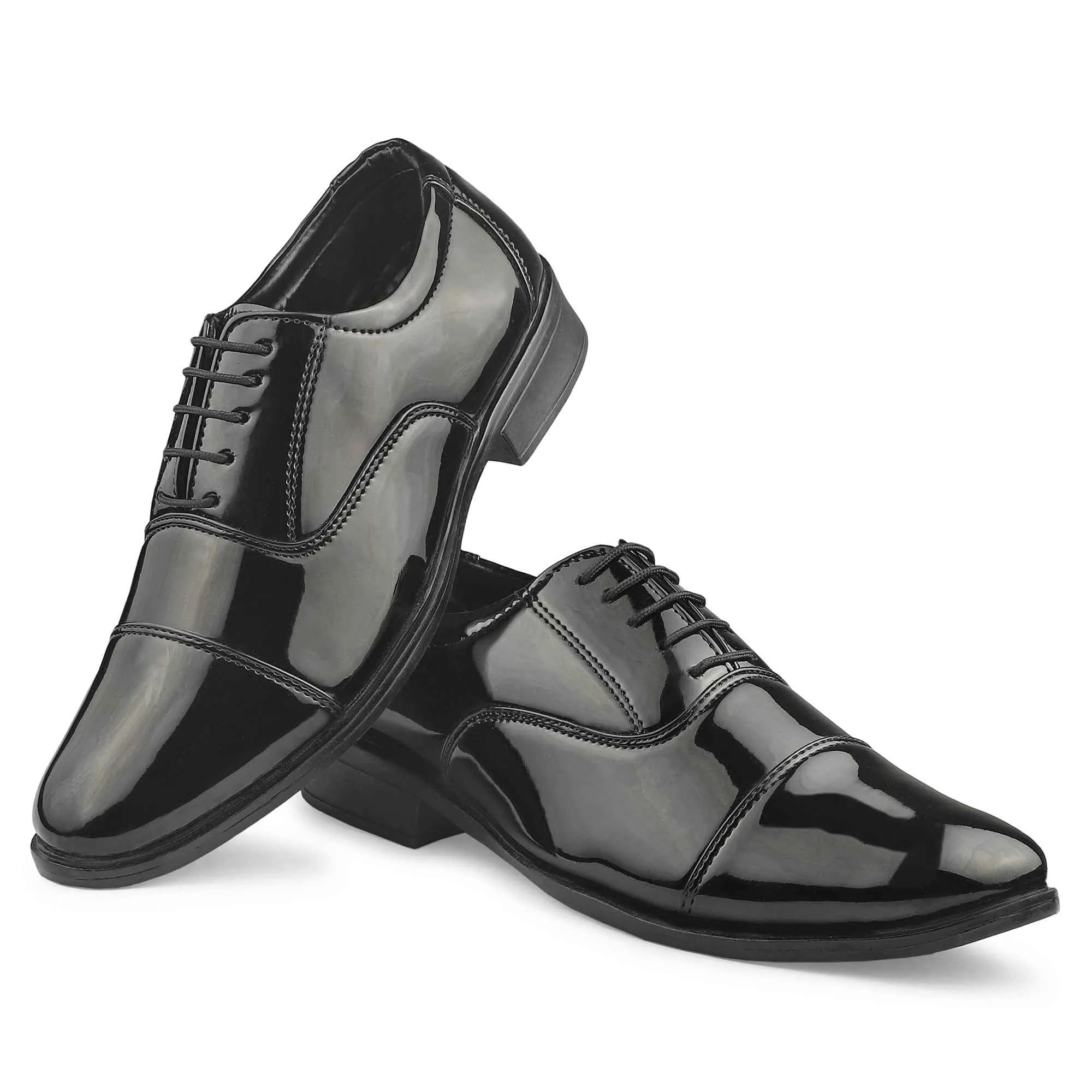 Dusk N Dazzling Black Stitched Oxford For Men