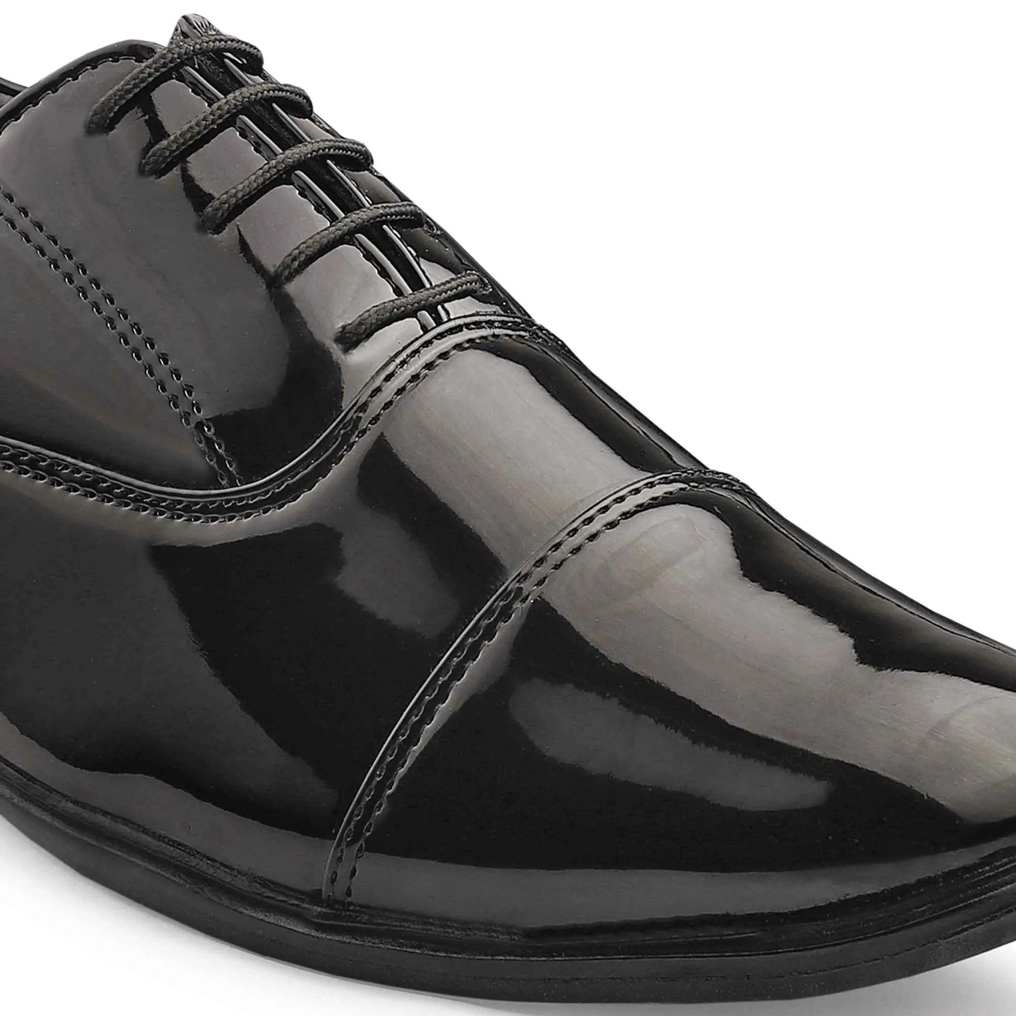 Dusk N Dazzling Black Stitched Oxford For Men