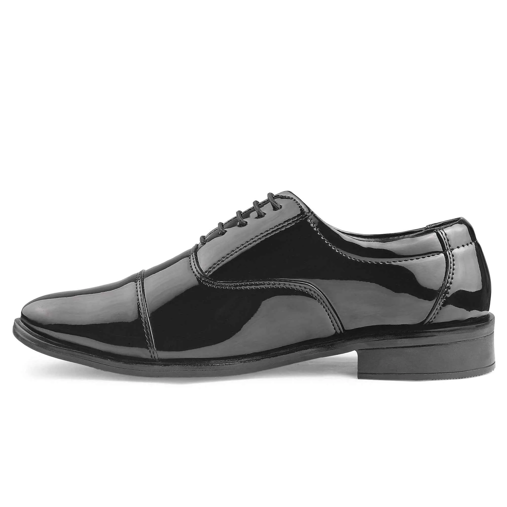 Dusk N Dazzling Black Stitched Oxford For Men