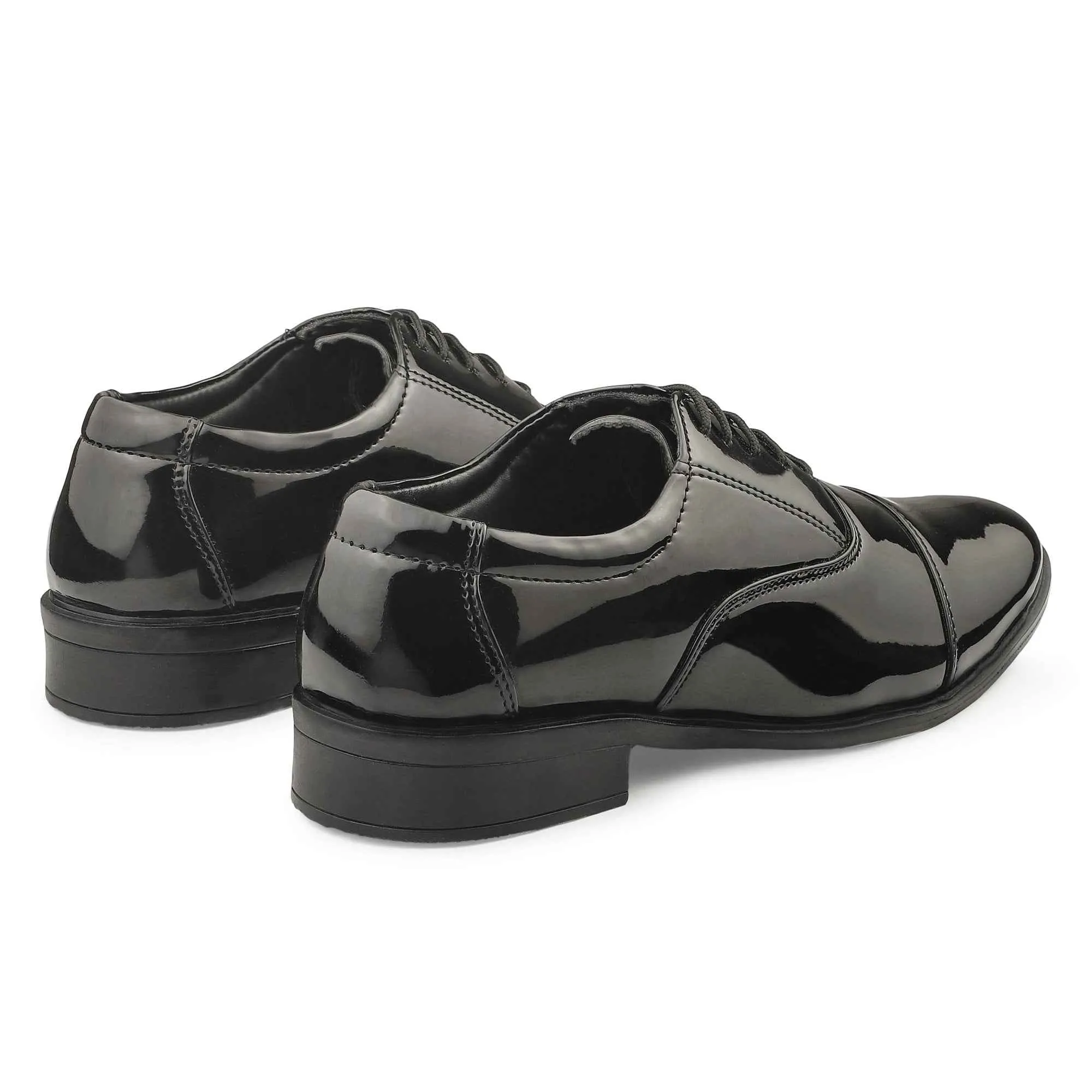 Dusk N Dazzling Black Stitched Oxford For Men