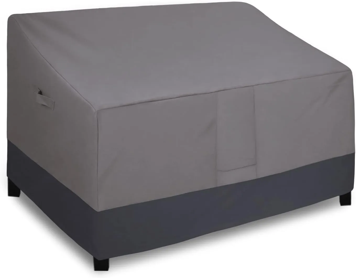 Easy-Going Waterproof Outdoor Loveseat Cover - Heavy Duty, Windproof, Durable (54Wx38Dx35H inch, Gray/Dark Gray)