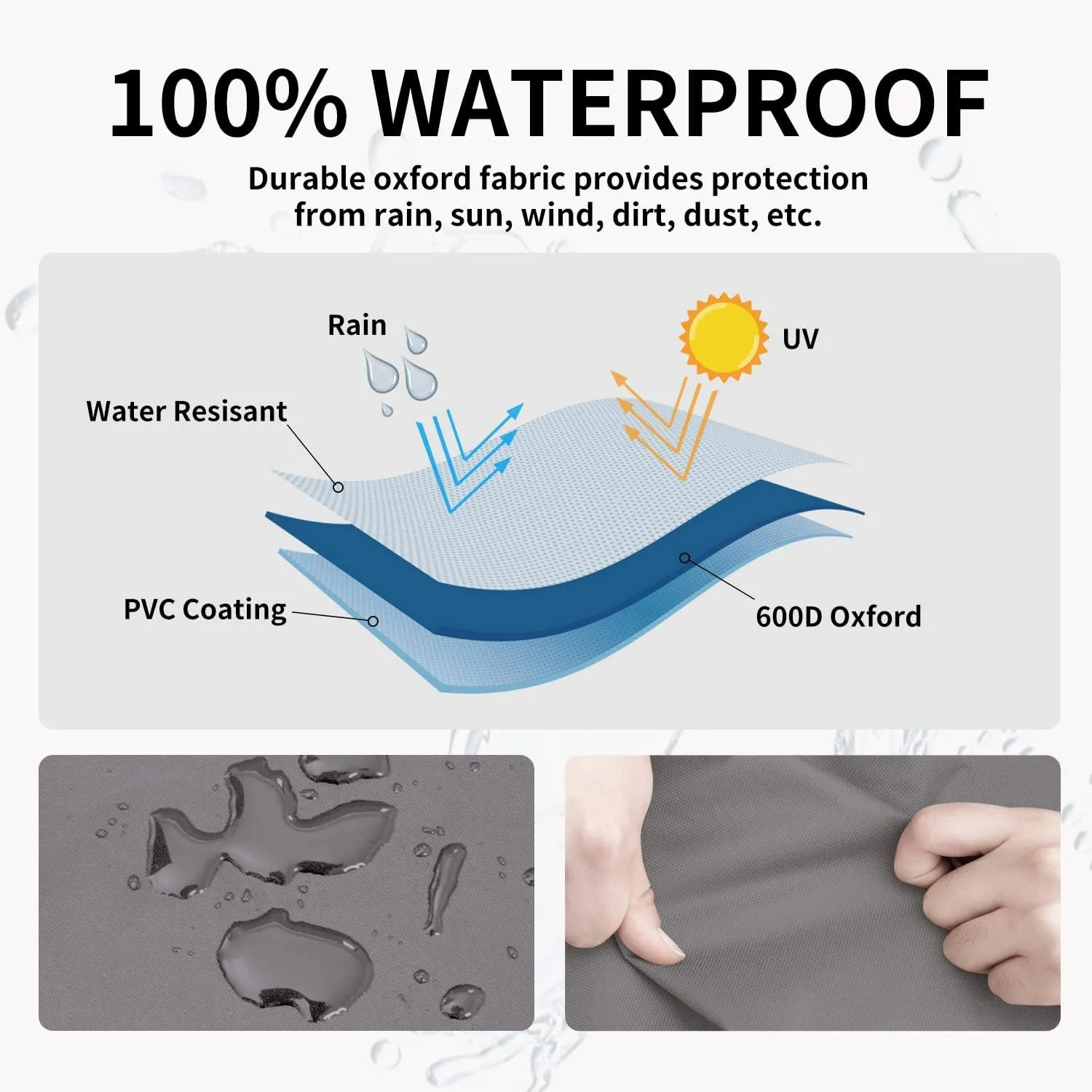 Easy-Going Waterproof Outdoor Loveseat Cover - Heavy Duty, Windproof, Durable (54Wx38Dx35H inch, Gray/Dark Gray)