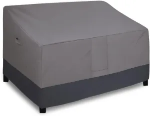 Easy-Going Waterproof Outdoor Loveseat Cover - Heavy Duty, Windproof, Durable (54Wx38Dx35H inch, Gray/Dark Gray)