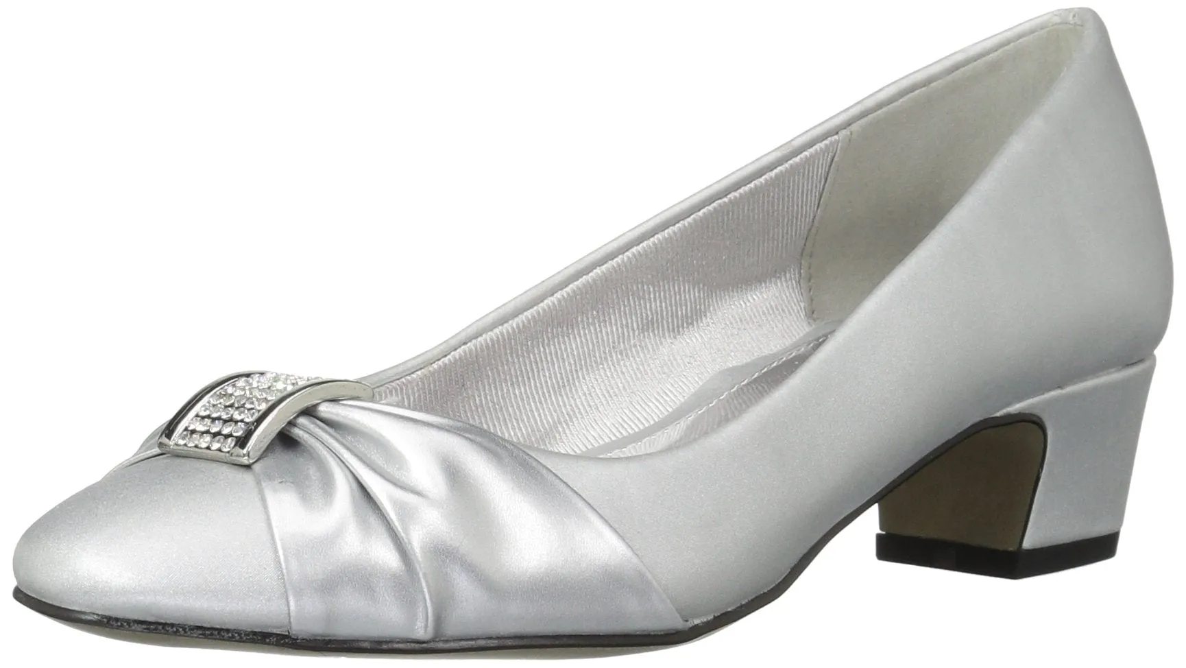 Easy Street Women's Eloise Pump, Silver Satin, 9