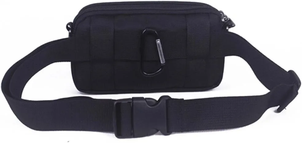 EDC Tactics Military Outdoor Sport Recreation Water Resistant Oxford Waist Fanny Pack Shoulder Messenger Bag Cellphone Pouch Hold Less Than 5.8'' Mobile Phone (Blue)