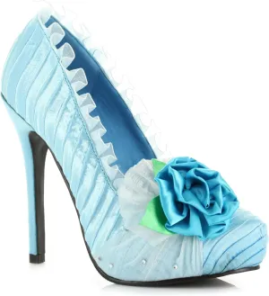 Ellie Shoes 5" Satin Pump with Flower and Rhinestone Decor. Women
