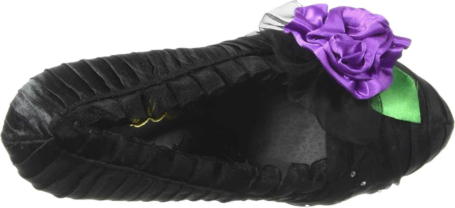 Ellie Shoes 5" Satin Pump with Flower and Rhinestone Decor. Women