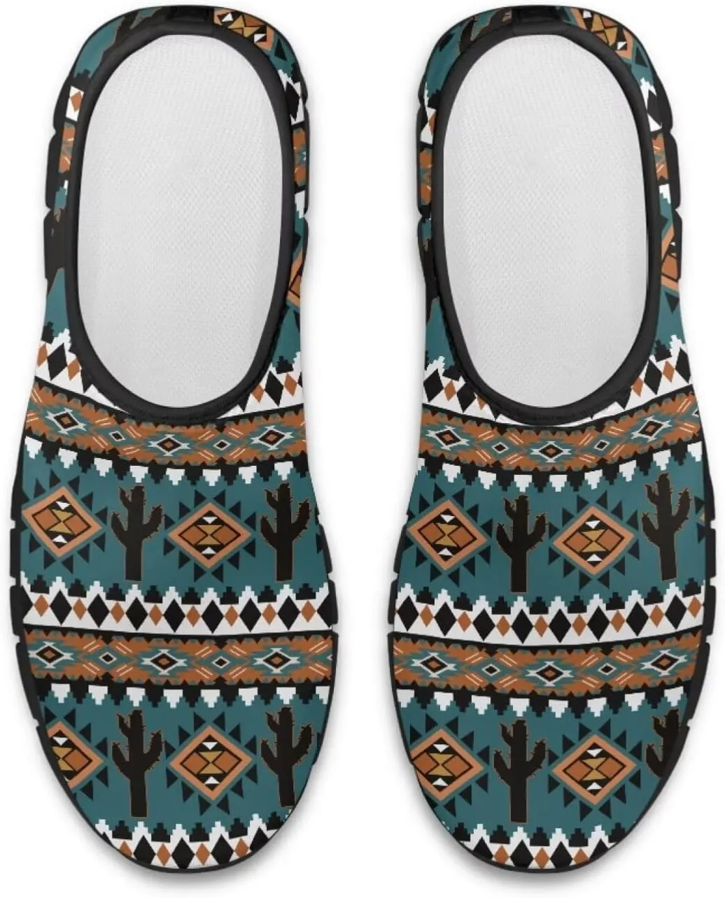 Ethnic Tribe Slip On Shoes for Men,Women Comfortable Leisure Slippers Elastic Black Outsole Walking Sneaker