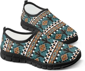 Ethnic Tribe Slip On Shoes for Men,Women Comfortable Leisure Slippers Elastic Black Outsole Walking Sneaker