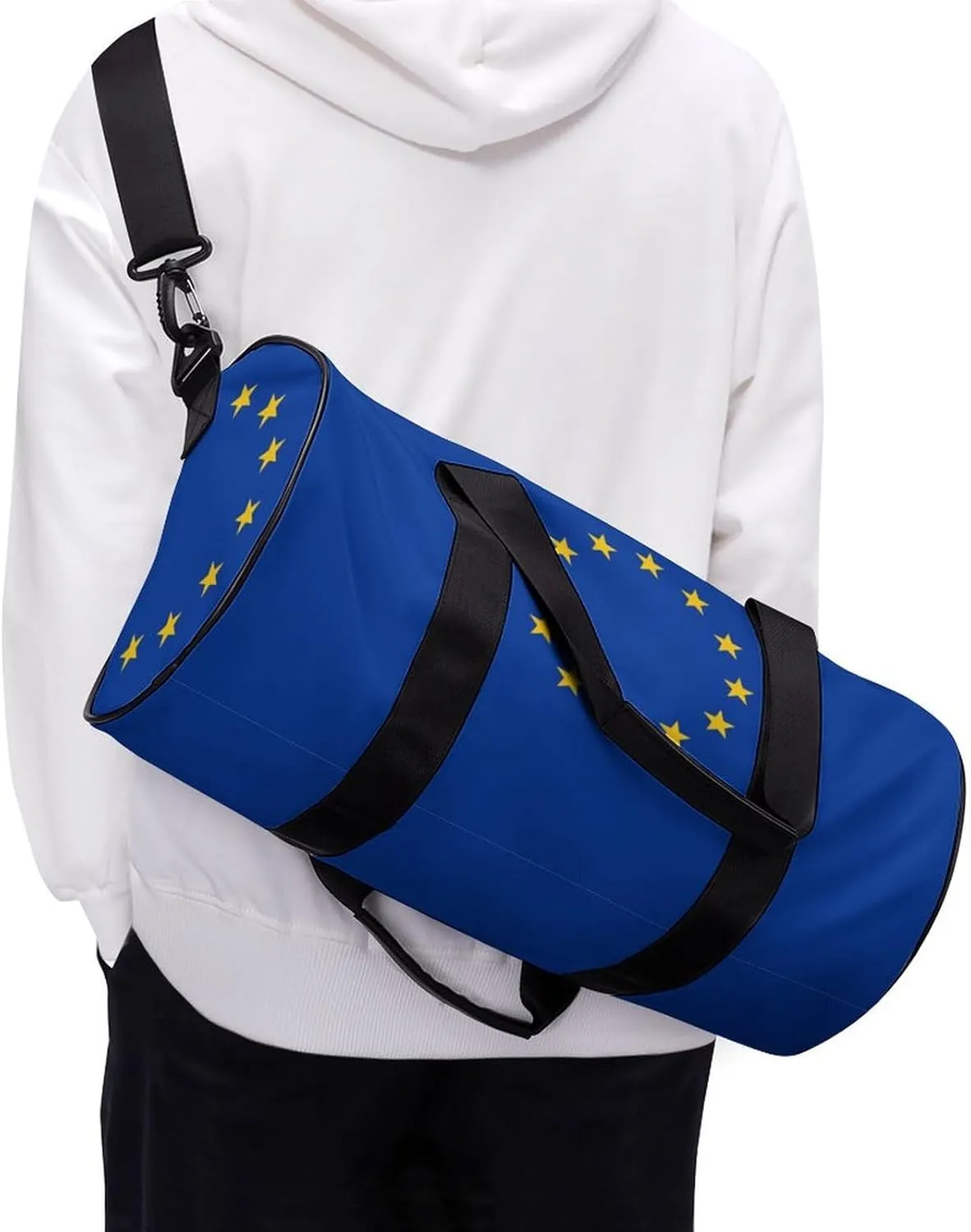 European Union Flag Waterproof Gym Bag for Travel Dry Wet Separation for Beach Yoga Weekender