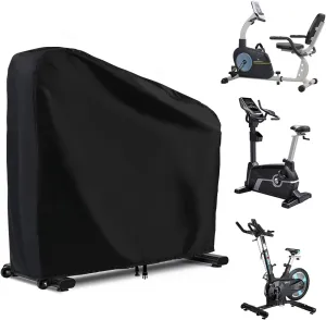 Exercise Bike Cover,Stationary Bike Cover Waterproof Outdoor,Durable 210D Polyester Fabric,Upright Indoor Cycling Protective Storage Cover,Universal Fits for Peloton Schwinn,with Buckle-ClawsCover