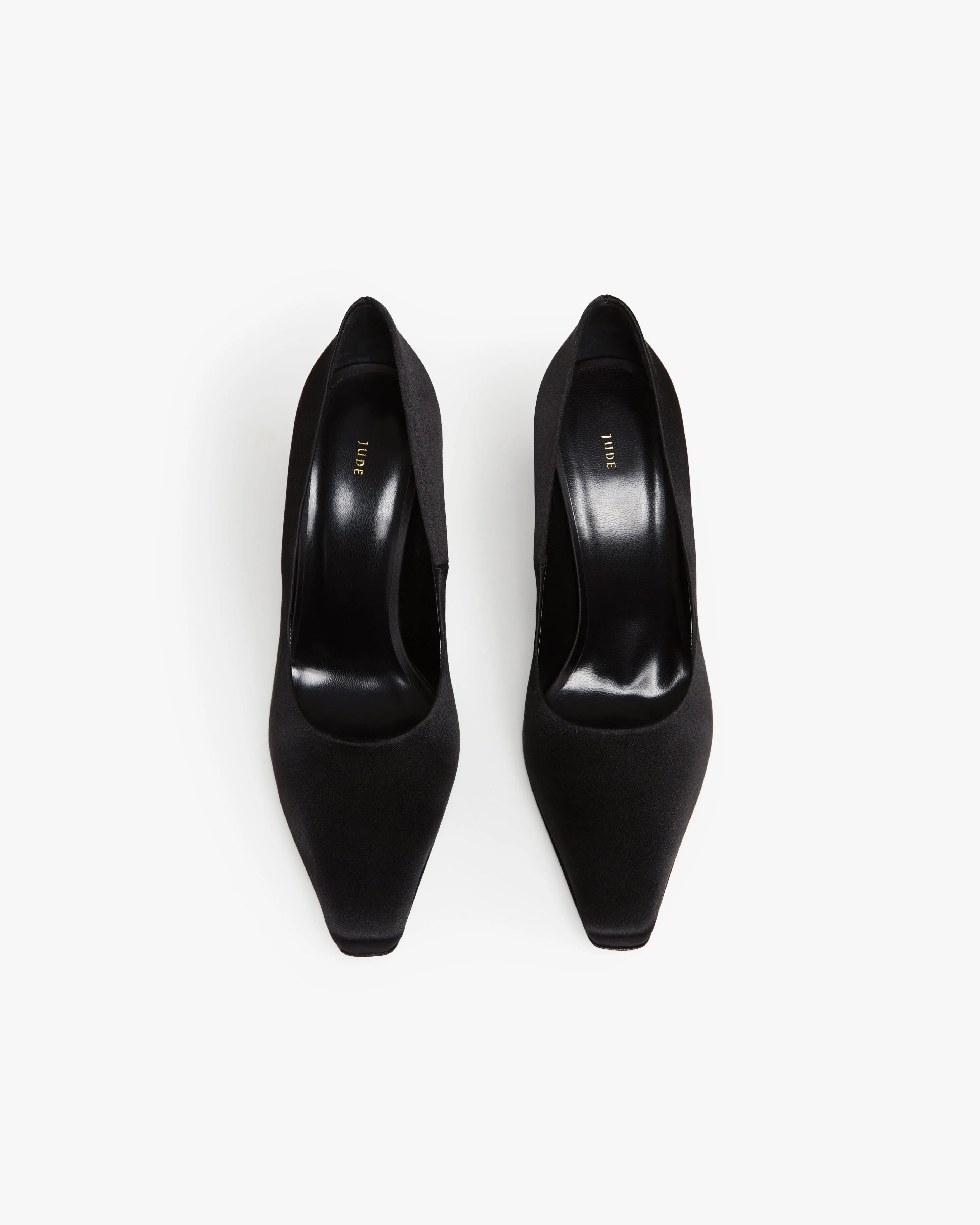 Fame Pump in Black Silk Satin