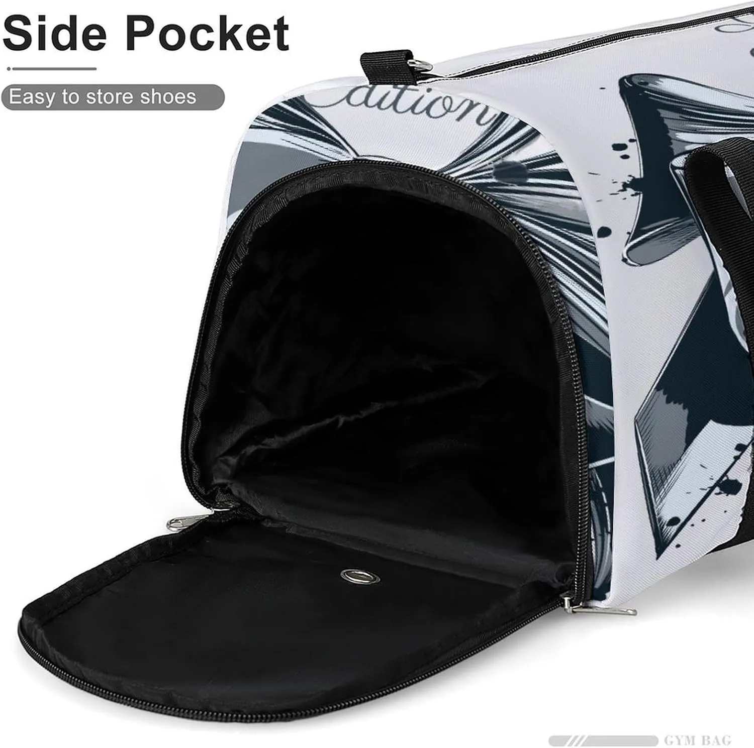 Fashion High Heel Shoe Bow Duffel Bag for Men Women with Shoe Compartment Waterproof Gym Travel