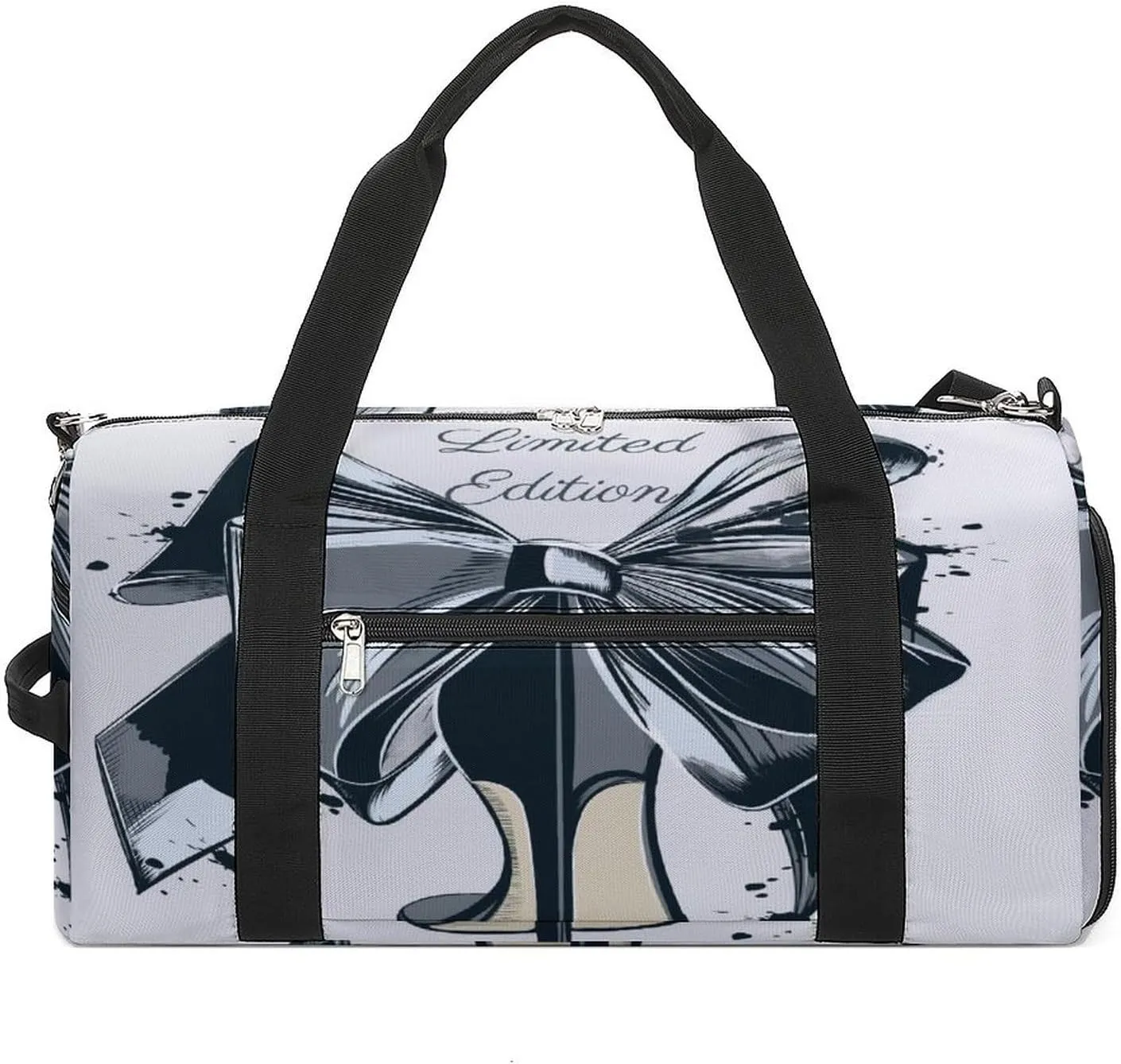 Fashion High Heel Shoe Bow Duffel Bag for Men Women with Shoe Compartment Waterproof Gym Travel
