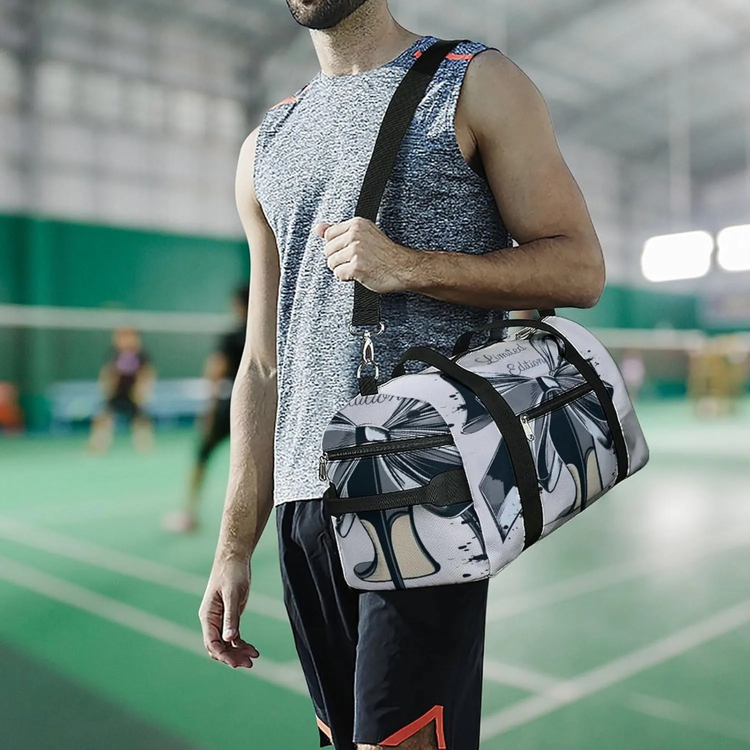 Fashion High Heel Shoe Bow Duffel Bag for Men Women with Shoe Compartment Waterproof Gym Travel