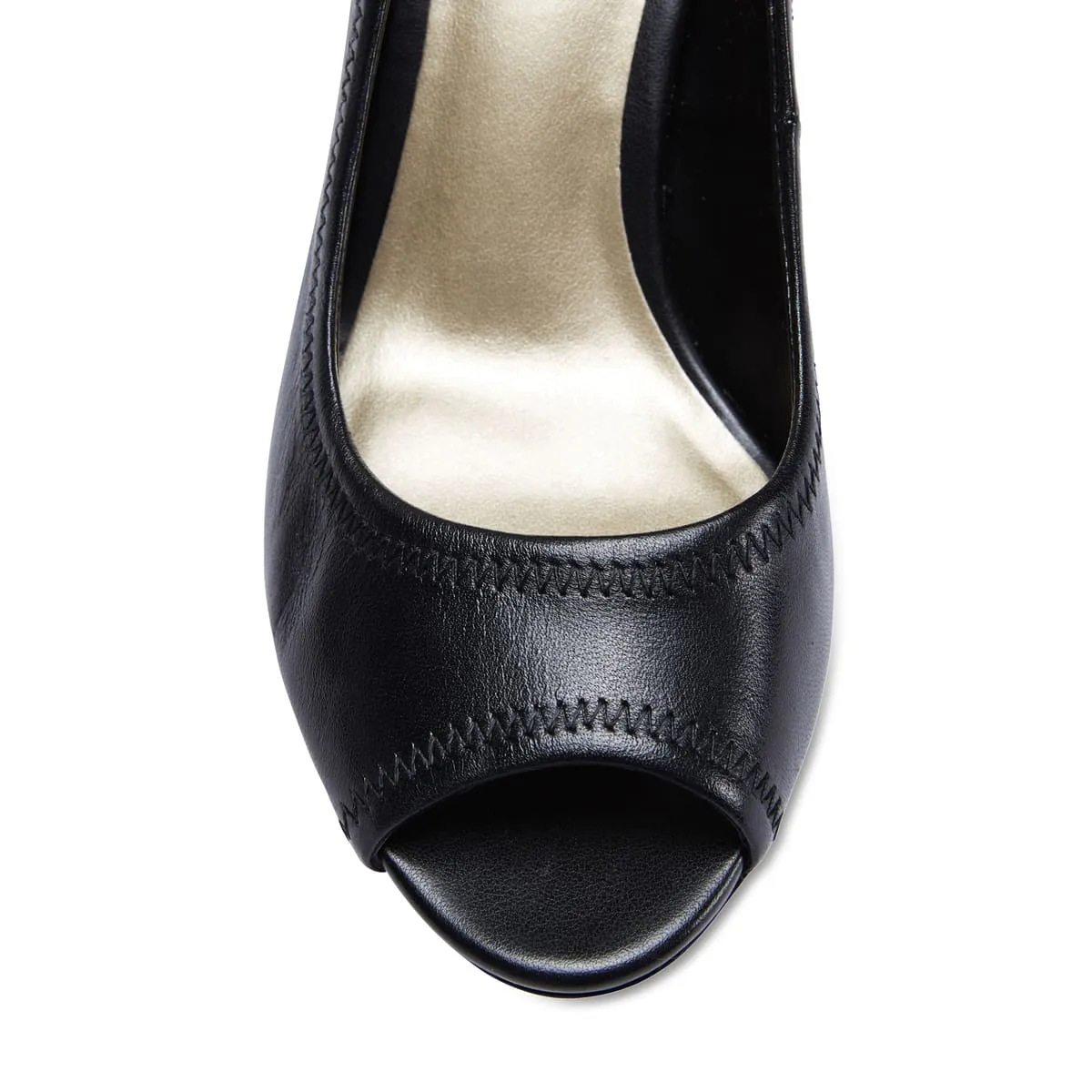 Fawn Heel in Black Leather