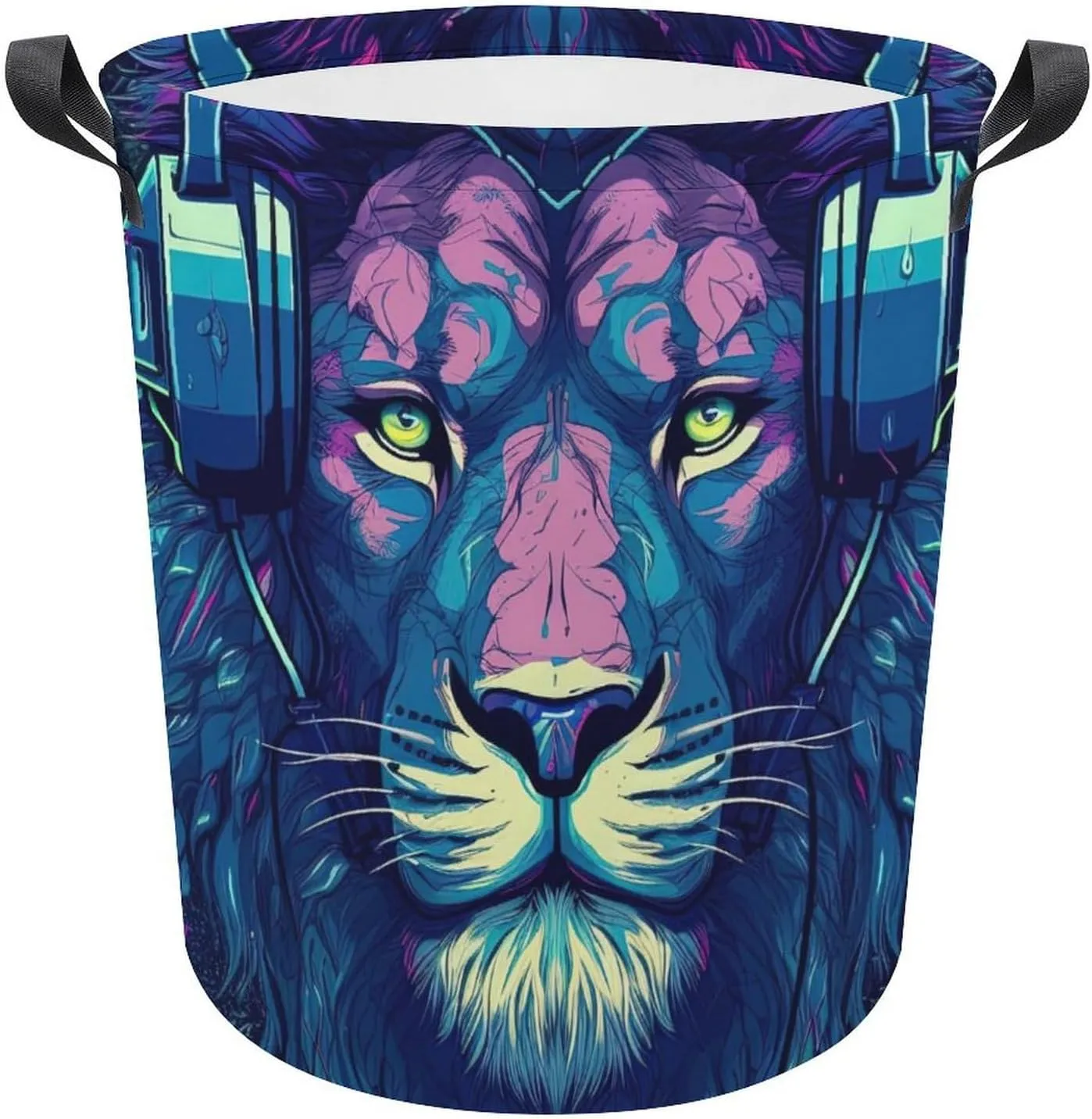 Ferocious Animal Laundry Basket, Wild Animals Collapsible Laundry Hamper, Waterproof Oxford Cloth Laundry Bag with Handles, Carnivore Clothes Toy Organizer Basket for Room, style