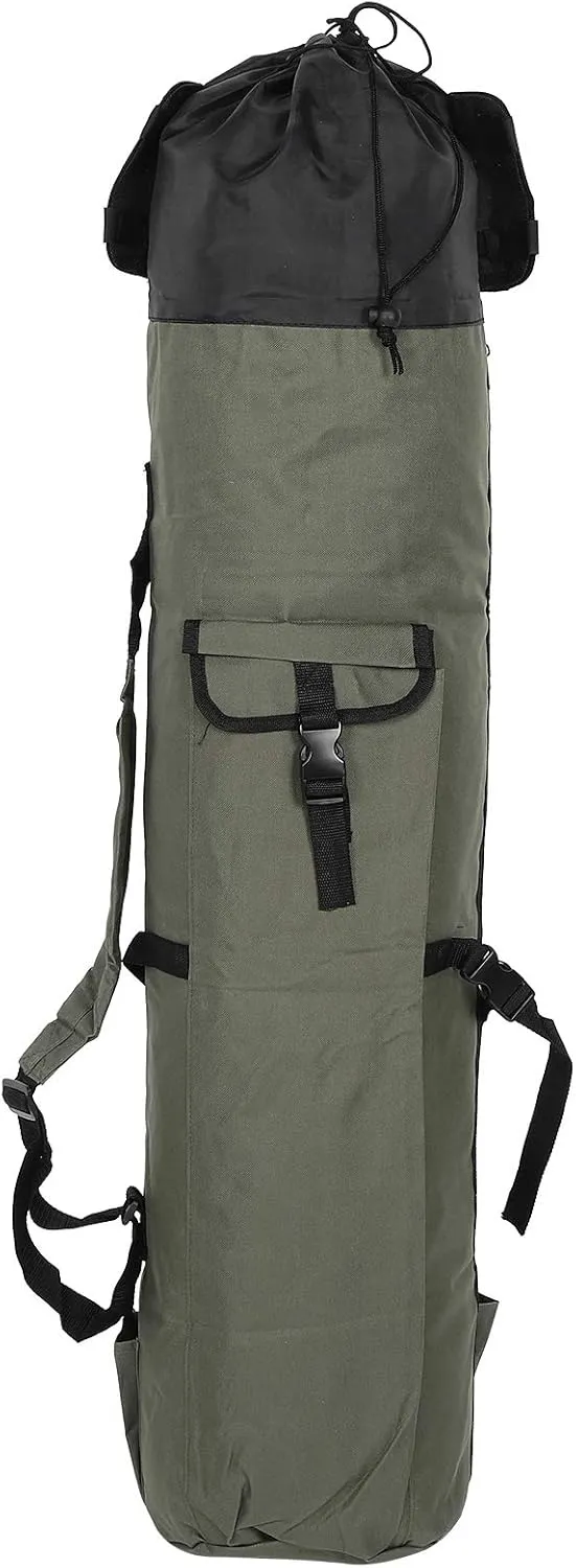 Fishing Rod Reel Storage Bag Organiser Case for Travel Outdoor Fishing (Green)