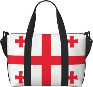 Flag of Georgia Hand-held messenger travel bag, suitable for work, travel, fitness, tourism, women's casual handbag with zipper,