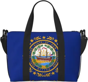Flag of New Hampshire Hand-held travel bag, messenger casual handbag, suitable for work, travel, fitness, tourism, women's zipper storage bag,
