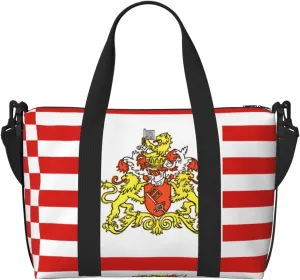 Flag of the Senate of Bremen Hand-held travel bag, messenger casual handbag, suitable for work, travel, fitness, tourism, women's zipper storage bag,