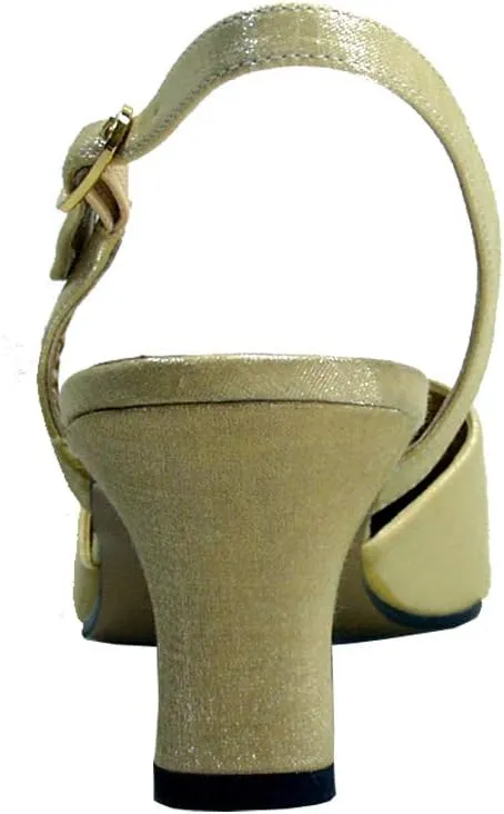 Floral Alma Women's Wide Width Open Shank Dress Slingback Shoes