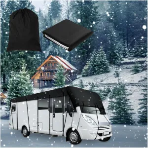 Foldable 210D Oxford Travel Trailer Cover - Easy to Clean, UV Protection, Black - 5m x 3m