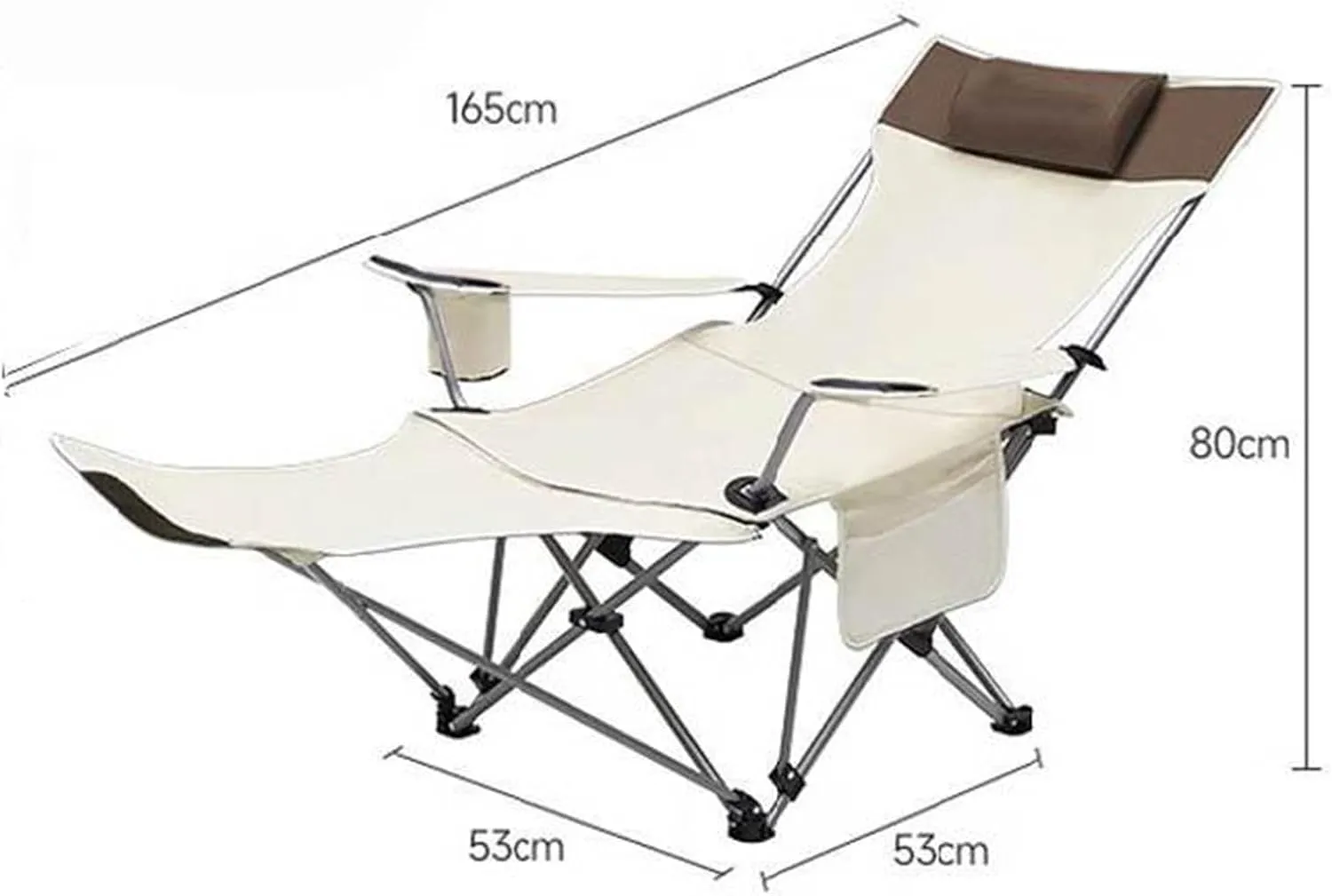 Folding Camping Chair, Lightweight and Convenient Seat for Outdoor Leisure, Beach Chair Reclining Chair,4th Gear