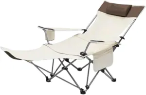 Folding Camping Chair, Lightweight and Convenient Seat for Outdoor Leisure, Beach Chair Reclining Chair,4th Gear