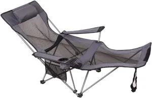 Folding Camping Chair Portable Backpack Fishing Chair Leisure Stool Beach Leisure Chair Sports Chair(Color:Gray Mesh)