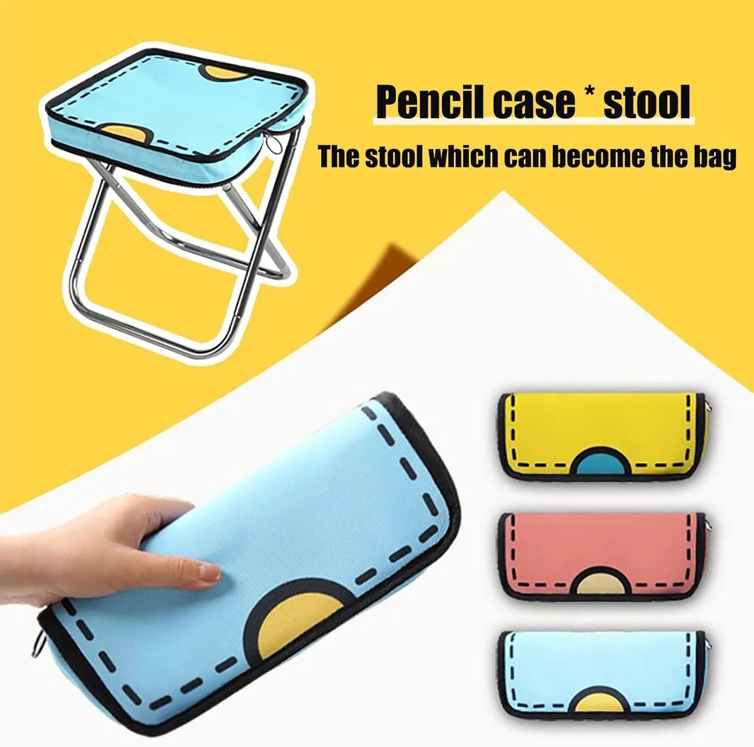 Folding Stool,Portable Pocket Handbag Stool Aluminum Alloy Camping Stool Hold Up to 220lb Easy to Carry, for Camping,Hiking,Fishing,Queue