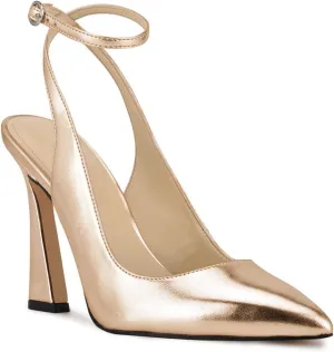 FOWT Women’s Ankle Buckle Straps Slingback Pumps High Stiletto Heels Gradient Color Pump for Girls Pointed Toe Sandals of Satin Office Dress Female Shoes 4-16 US