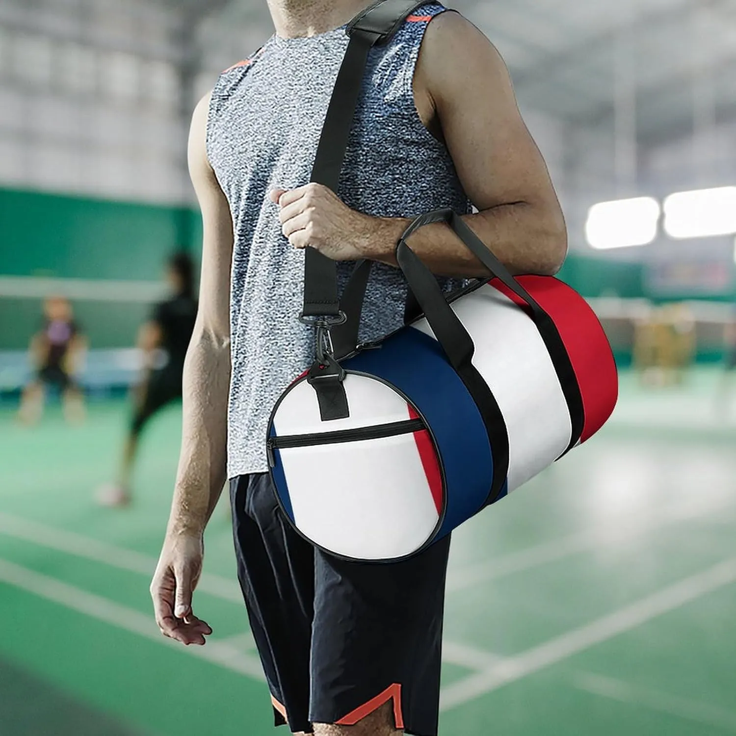 France Flag Gym Bag for Men Women with Wet Pocket Travel Duffel Sports Overnight Weekender