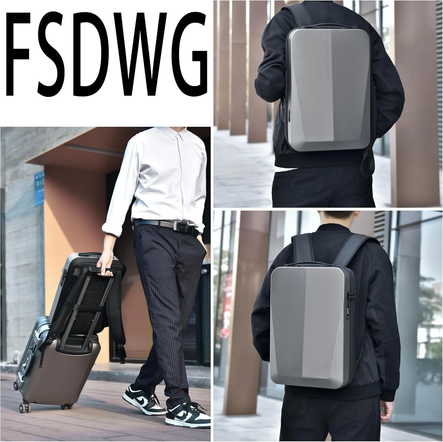 FSDWG Business Smart Backpack Waterproof fit 15.6 Inch Laptop Backpack with USB Charging Port Travel Durable Backpack Black