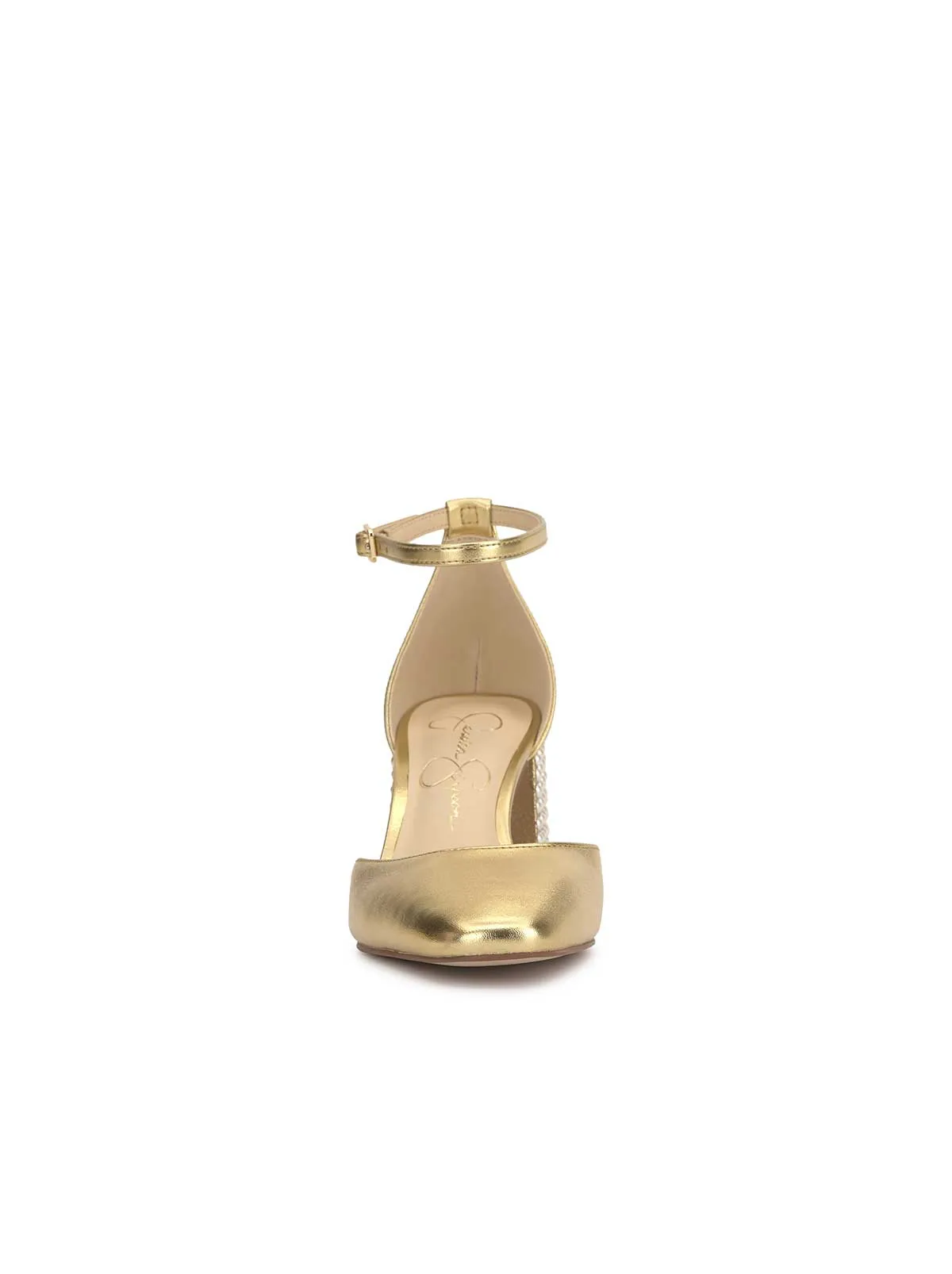 Fulian Block Heel Pump in Gold