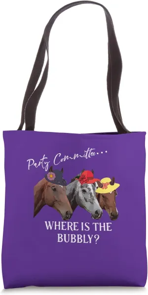 Funny horse racing party committee design Tote Bag